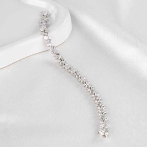 Sparkly Moissanite Emerald & Round Cut Diamond Tennis <b>Bracelet</b> for Womens With 925 Silver Fine Engagement Gift For Womens - Product Image 2