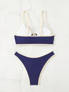 Micro bikini halter para mujer, traje de baño sexy, conjunto de bikini brasileño, tanga, biquini, trajes de baño azules, ropa de playa femenina. - Product Image 3