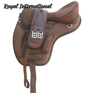 Silla de montar sin arcos marrón, acolchada, sintética, para equitación, cómoda, para entrenamiento de resistencia y senderismo, ligera y ajustable - Product Image 3