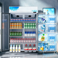 Réfrigérateur vertical vitré à double porte, refroidi par air, de haute qualité, pour boissons, idéal pour les magasins - Nouveauté 2026
