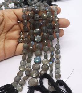 Natural Flashy <b>Labradorite</b> Faceted Coin Shape Beads 7-8MM <b>Labradorite</b> Gemstone Beads <b>Labradorite</b> Coin Beads Strand For Jewelry - Product Image 2