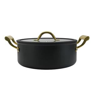 Cacerola de aluminio de alta resistencia con revestimiento antiadherente de cerámica y tapa de vidrio, fabricada con elegancia por KHOOSI OVERSEAS - Product Image 1