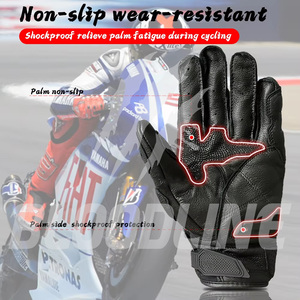 Bloodline Leather Motorbike Gloves Wrist Length Breathable Sporty Style Black White Cycling Spring Autumn - Product Image 3