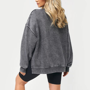 Sweat-shirt unisexe en coton surdimensionné pour l'hiver, avec logo personnalisé, poche, streetwear écologique pour hommes et femmes - Product Image 4