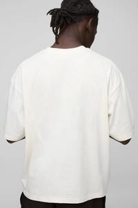 Camiseta de Verano 100% Algodón, Corte Holgado, Estilo Urbano, Jersey de Fútbol, Oversize, para Hombre, con Estampado Gráfico, MOQ Bajo - Product Image 3