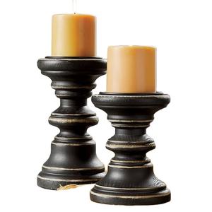 Bougeoir en bois de mangue de qualité supérieure décor à la maison meilleure vente nouveau Design dessus de table ensemble de 3 bougeoirs - Product Image 3