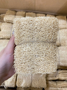 Lot de 6 éponges exfoliantes en loofah bio, pressées et douces, emballage personnalisé, cultivées à la ferme, pour le corps, origine Vietnam - Product Image 2