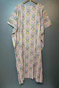 Nuevo Kaftán Naaz Textile con Estampado Animal, Cuello en V, Cordón Ajustable, Manga Corta, Corte Evase, Estilo Rajasthan, Suave, 100% Algodón, con Encaje, para Mujer, Verano - Product Image 2