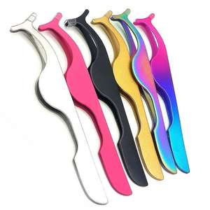 Juego de Pinzas para Cejas de Acero Inoxidable de Alta Calidad, Sostenibles y a la Moda, con Punta Inclinada, Marca Privada, para Belleza de Pestañas, Venta al Por Mayor - Product Image 1