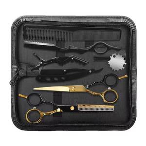 Ensemble professionnel de ciseaux de coiffure, peignes et ciseaux à effiler pour salon, lames en acier inoxydable 4Cr13, 28 dents, légers, pour droitiers - Product Image 1