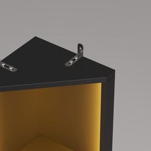 FCH 4-Layer L-Shaped <b>Corner</b> Display Rack Particle Board 40*40*165cm Black with LED Light and Power Strip - Product Image 6