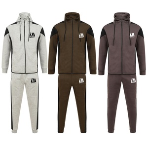 New Arrival Factory Sale Gym Wear Homme Stripe Sports Track Suit Hooded Men's Jogging Suit Blank Sweatsuit Set With 3 Side Panel - Product Image 5
