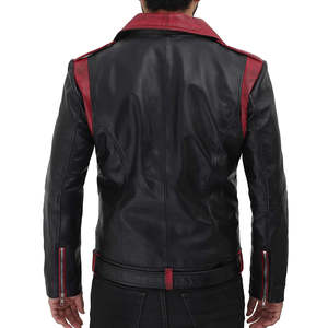 Chaqueta de Cuero de Excelente Calidad, MOQ Bajo, Chaqueta de Cuero 100% Genuino, Chaqueta de Cuero Negra Sólida Personalizada para Hombre - Product Image 3
