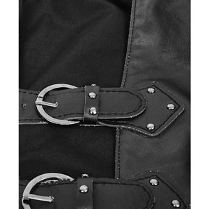 Mens Vest Waistcoat <b>Black</b> Faux Leather Goth Steampunk <b>Victorian</b> Punk Emo Style 2026 - Product Image 6