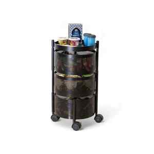 Five Tier Steel Kitchen <b>Storage</b> <b>Rack</b> And Mobile Utility Trolley With Solid Trays Heavy Duty Commercial Food Organizer Stand - Product Image 3
