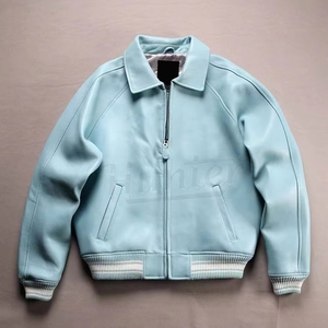 Chaqueta Bomber de Cuero Negra para Hombre, Manga Larga, Estilo Otoñal, Tamda International TI-MLJ-02, Talla Grande, Transpirable, para Todas las Temporadas - Product Image 3