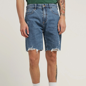 Shorts de Mezclilla Personalizados para Hombre, Estilo Urbano, Corte Holgado, Tejido Grueso, Lavado Vintage y Diseño Multigráfico - Product Image 3