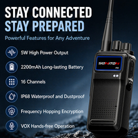 Talkie-walkie analogique haute puissance 5W, étanche et anti-poussière, longue portée, batterie haute capacité, radios bidirectionnelles pour restaurant
