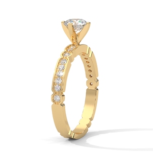Un diamant classique de taille brillant ronde, serti sur un monture à quatre griffes. - Product Image 2