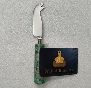 Cuchillo para quitar queso con mango de resina epoxi y piedra incrustada, utensilio de cocina al mejor precio. - Product Image 2