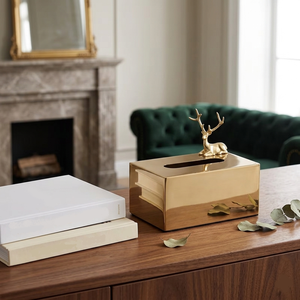 Luxury Gold Plated Metal Napkin Holder Set Modern Rectangular & Square Tissue Dispenser for <b>Dining</b> <b>Table</b> Decorative Napkin Stand - Product Image 3