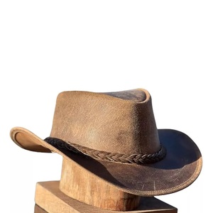 Unisex Leather Cowboy <b>Hat</b> with Braided <b>Band</b> Shapeable Brim Striped Casual Style Adult Four Seasons Fit Beach 56-58CM 2026 - Product Image 5
