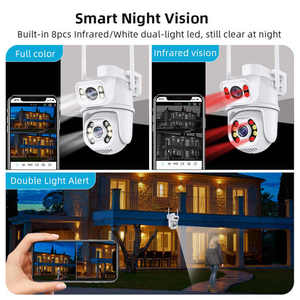 ICsee Wifi Dual Dome 4K Dual Lens PTZ Cámara de seguridad de red 6MP 8MP Exterior Inalámbrico CCTV IP Vigilancia y cámaras - Product Image 4