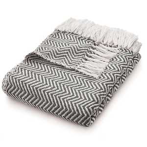 Manta de Jacquard Geométrica Tejida 100% Algodón |   Manta Decorativa Boho para Sofá con Flecos |   Transpirable y Ecológico para Todas las Estaciones - Product Image 5