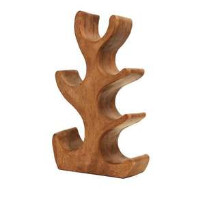 Porte-bouteilles à vin en métal avec dessus et dessous en bois pour bars à domicile, pubs, usage décoratif, support pour bouteilles de vin - Product Image 6