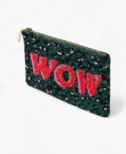 Pochette WOW de luxe artisanale en Tyvek à fermeture ouverte et ornée de perles pour femme, porte-monnaie élégant, mini portefeuille tendance et original - Product Image 4