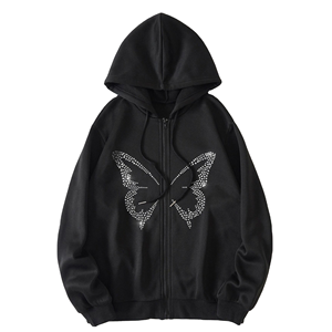 Sweat à capuche en strass pour homme, sweat à capuche oversize en strass, sweat à capuche en strass noir, sweat à capuche en strass blanc - Product Image 1