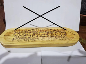 Plateau porte-encens de style fleur en bois fait à la main de luxe pour parfum de maison salle de méditation Studio de yoga et décor intérieur d'hôtel - Product Image 2