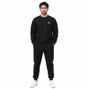 Conjunto de Sudadera y Pantalones Deportivos de Forro Polar Texturizado para Hombre con Patrón Moteado, Tela Suave de Invierno, Corte Regular, Sudaderas con Capucha B2B USA - Product Image 1