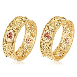 Gold Plated Alloy Bangle Set Women's Classic Crystal Rhinestone Channel Setting Bangles Jewelry <b>Gift</b> - Product Image 3