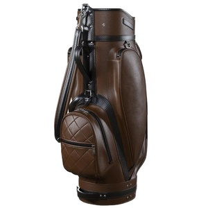 Sacs de golf en cuir personnalisés en gros avec votre marque, design de luxe, légers, couleur marron, avec poches - Product Image 5