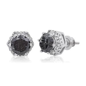 Jewelspaark Natural Diamond <b>Stud</b> Earrings Womens 1.93 Cttw 925 Sterling <b>Silver</b> Rhodium Plated Prong Set Trendy Wedding Jewelry - Product Image 1