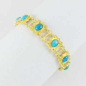 High Quality <b>Gold</b> Plated Turquoise <b>Bracelet</b> for Women Engagement Wedding Party - Product Image 3