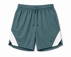 Shorts de sport pour hommes, panneaux latéraux blancs, fermeture à cordon, séchage rapide, respirant, tissu polyester, logo avant, fermetures éclair, décontracté, sport - Product Image 3