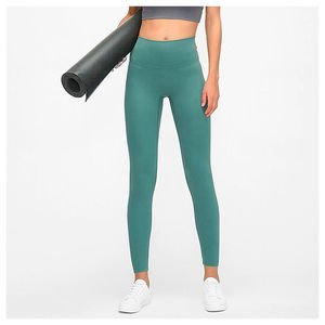 Leggings de Yoga para Mujer, Sin Costuras, de Invierno, Poliéster/Algodón, Transpirables, Antibacterianos, Cintura Elástica, Casuales, Hasta la Rodilla - Product Image 6