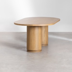 Table à manger ovale en bois de manguier Vandana Hexa Zentrix - Product Image 3