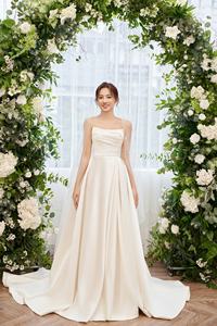 OEM lujo satén A-Line vestido de novia TNBPno156 con cuentas diseño de encaje hecho a mano verano Vintage moda traje sin mangas vestido de baile - Product Image 4