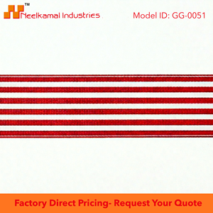 ริบบิ้นโกรเกรนลายทางสีแดงขาวขนาด 38 มม. ขายส่ง สำหรับห่อของขวัญในเทศกาล อุปกรณ์ตกแต่งผม ห่อของขวัญ และงานฝีมือ - Product Image 6