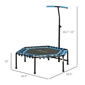 Quiet Blue 45\" Adults <b>Rebounder</b> Trampoline with LED Lights and Adjustable Handle - Product Image 2