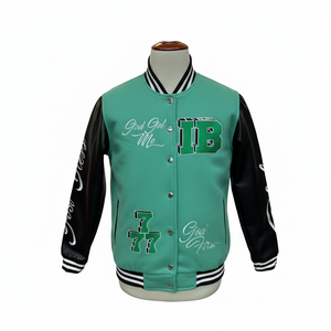 Fabricante de Chaquetas Personalizadas de Alta Calidad con Letras de Moda, Chaqueta Varsity de Béisbol para Hombre con Logotipo Impreso Personalizado - Product Image 1