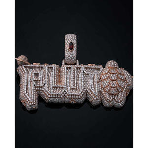Colgante de Diamante Cultivado en Laboratorio con Diseño de Planeta Plutón, en Plata de Ley 925 con Baño de Oro Rosa y Rodio, Estilo Hip Hop, Joyería Unisex de Moda - Product Image 1