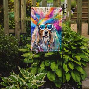 Bandera de jardín Hippie Dawg multicolor para Collie barbudo, buzón decorativo, ilustraciones de Patio para patio, letrero de césped, camas de flores decorativas - Product Image 2