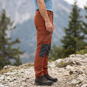 Lightweight Trekking <b>Pants</b> For Men With <b>Cargo</b> Pockets <b>Stretch</b> Fabric Adjustable Cuffs Durable Stitching And Outdoor Comfort - Product Image 6
