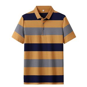 New Men <b>Classic</b> Striped Polo Shirt 95% Cotton Short Sleeve 2026 Summer Plus Oversized Polo T Shirt for Men Casual Beach Wear - Product Image 1