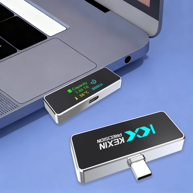 Metal USB Flash Drive with Digital Screen Display USB 3.0 Type-C 64GB/128GB/265GB 1-Year Warranty Encrypted New Model KU-S03