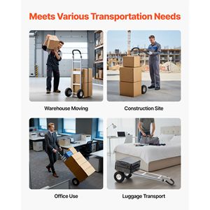 Carrello Portatile in Lega di Alluminio Resistente con Capacità di Carico di 227 kg, Ruote Antiscivolo e Maniglia per Trasporto Materiali PP - Product Image 6